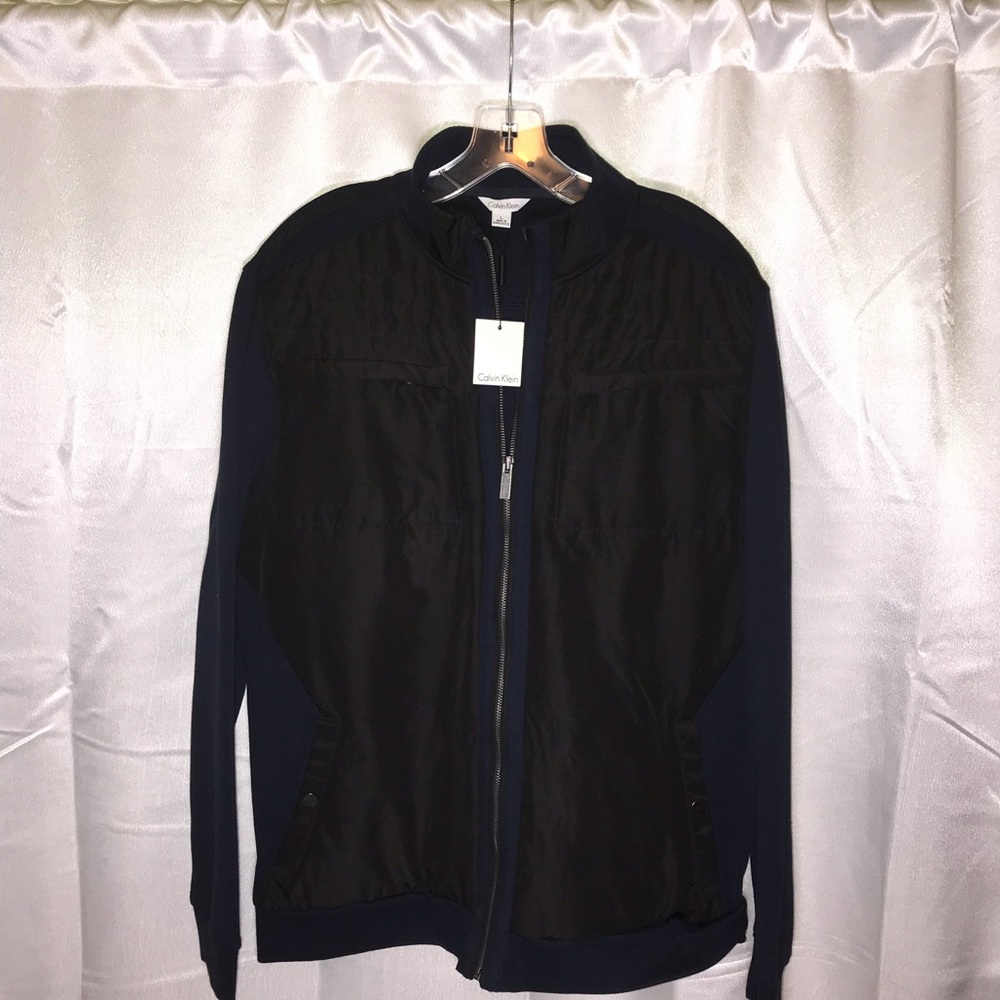 CALVIN KLEIN Men’s Jacket Large (Black/Blue) 🆕 - Picture 2 of 7